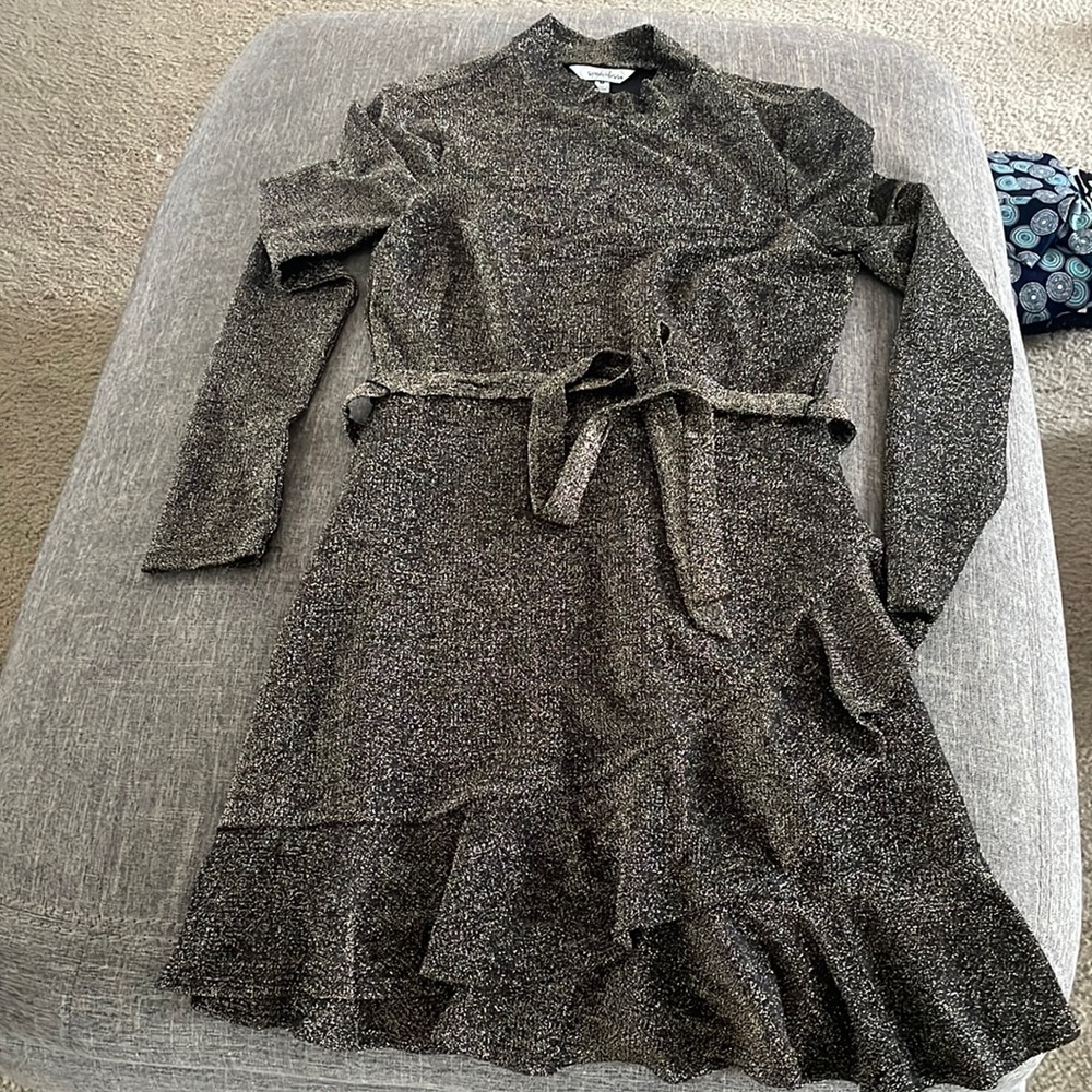 Speechless gold and black glitter dress
